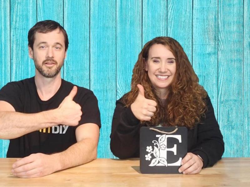 Beginner Glowforge Project: Monogram Sign Cut from White Tile&nbsp;Board