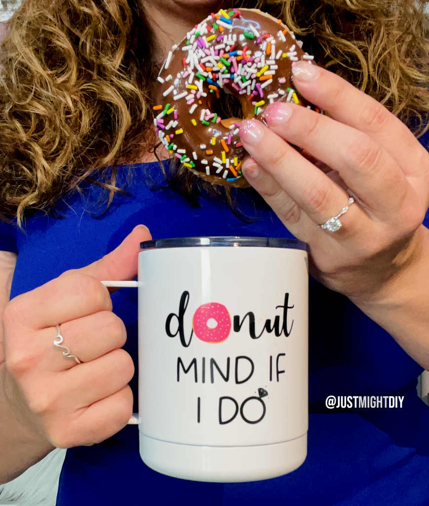 Donut mind if I do engagement announcement mug