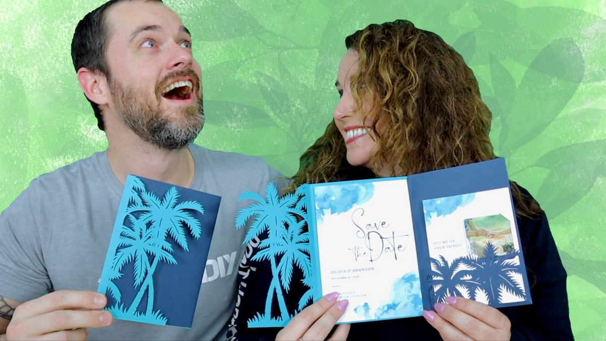 DIY Tropical Invitation Folder Made on a&nbsp;Cricut!